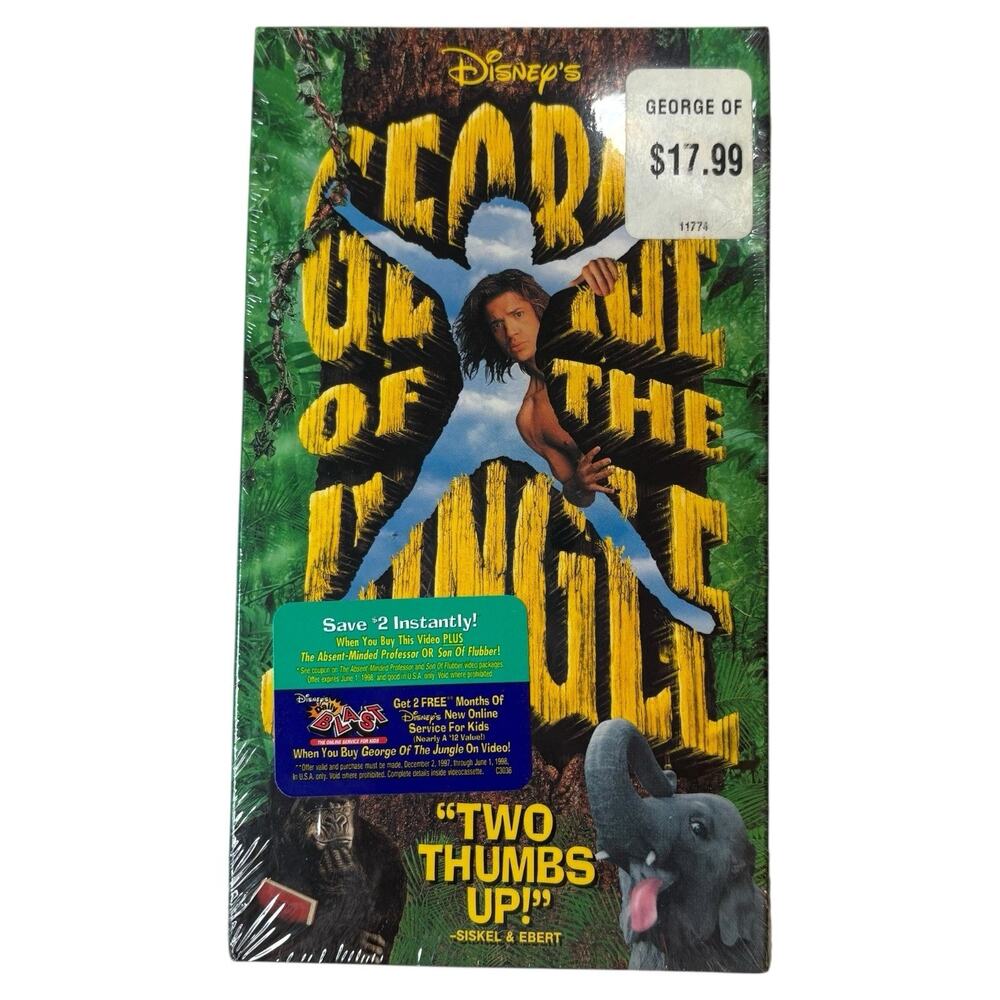 SEALED "George of the Jungle" (VHS Tape, 1997) Brendan Fraser Family Comedy NEW